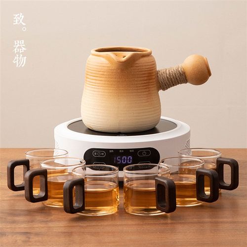 陶瓷围炉煮茶电加热茶具套装红外加热炉家用泡茶壶温奶炉茶杯组合