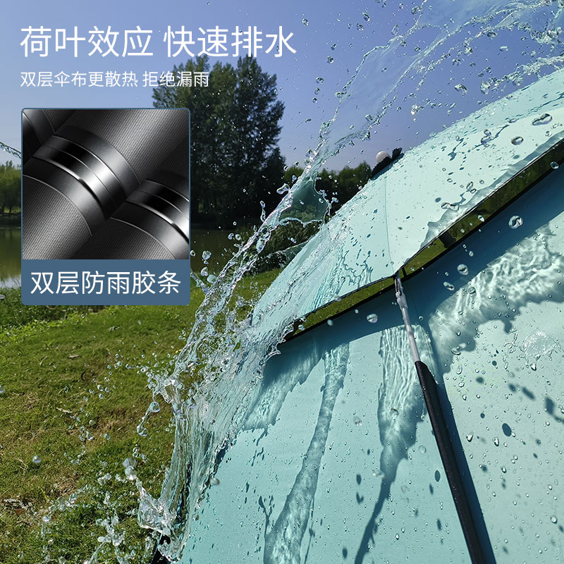 八途客升级万向手杖伞加厚黑胶遮阳大钓伞防暴雨抗大风垂钓伞