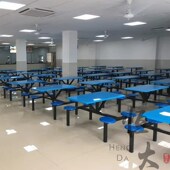 学校学生食堂餐桌椅组合4人8人位玻璃钢员工连体快餐桌椅饭堂餐桌