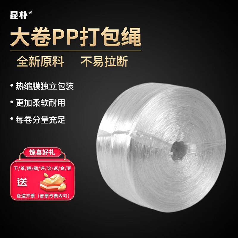 昆朴 大卷塑料绳打包绳捆扎绳包装绳捆扎带尼龙绳 白色 2.5kg/165