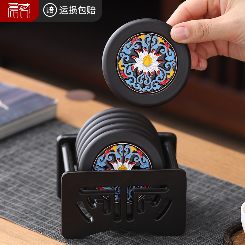 圆形茶杯垫防烫茶杯托办公室隔热垫高档功夫茶具茶道配件杯垫套装