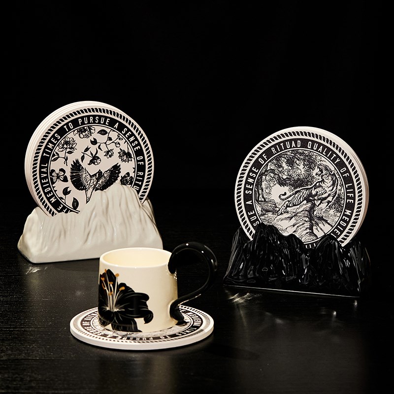 个性中古风设计陶瓷耐高温防烫隔热垫桌垫盘子碗碟垫茶杯垫汤锅垫