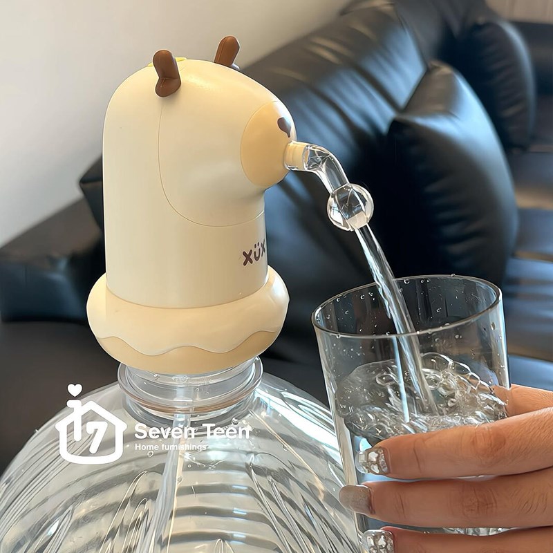 纯净水桶自动抽水器小鹿头饮水机矿泉水桶装手压式家用软管自吸水