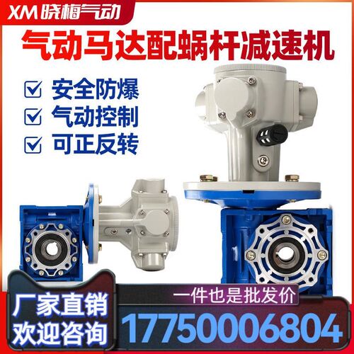 气动马达+RV涡轮蜗杆减速机防爆低速大扭力马达可正反转厂家