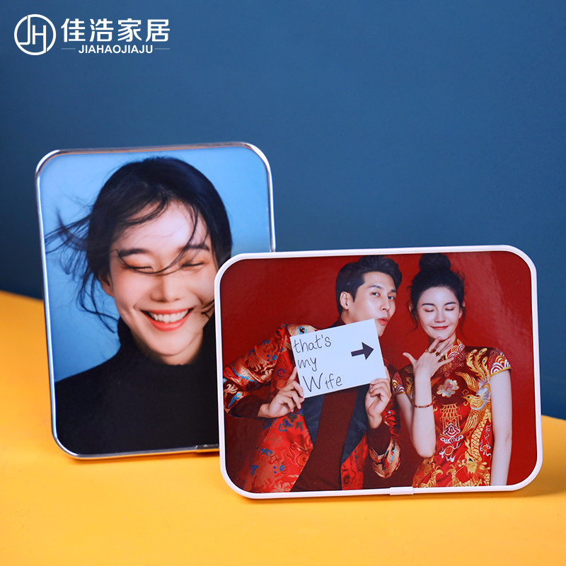拉米娜水晶摆台定制洗照片冲印加相框7寸宝宝婚纱照制作放大挂墙