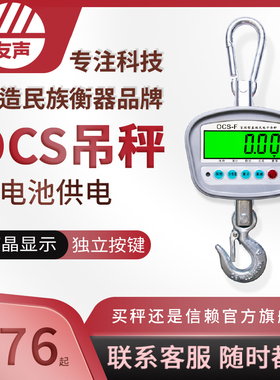 友声100 200 300 500kg公斤1t 吨吊秤电子吊钩秤吊磅挂钩称家用