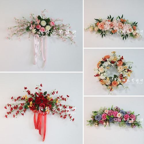 仿真玫瑰花艺墙面遮挡壁挂墙上装饰假花客厅墙壁电视背景遮丑挂花