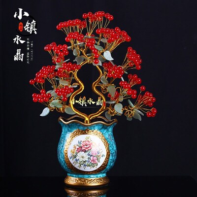 新房公司店铺开业水晶树礼品玉髓招财摇钱财宝树家居客厅玄关摆件