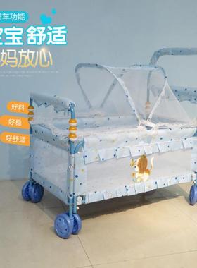 婴儿室内推铁床睡床婴儿车床两用小儿床儿童小床孩睡觉CPJ小车床