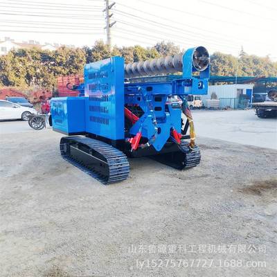 河滩沙地履带光伏引孔机 预留孔位螺旋钻孔机 30kw动力头