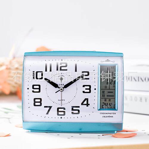 北星闹钟创意极静音钟学生儿童床坐头时尚创显意示BMZ屏石英钟