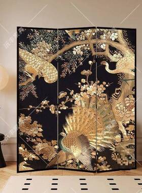 法式复古屏客风断厅折叠可移动办关公室玄隔71395卧室遮挡折屏中