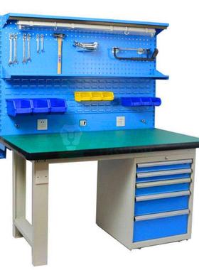 色防电作台带灯百叶方孔工挂板工作桌AL-64528重型三抽吊柜静操作