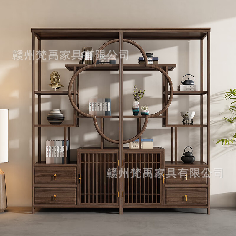 中式实木博古架古董展示隔断