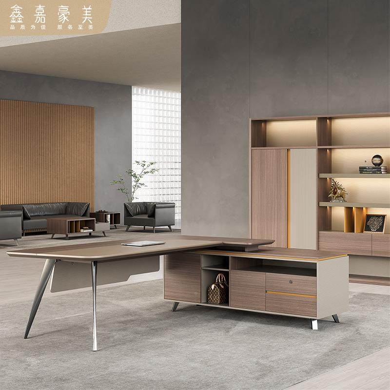 主管办公总桌家经女老板大班台总裁简理约现代设832计师款桌椅组