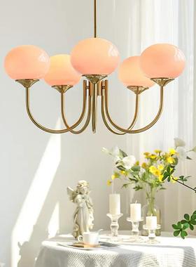 法式主复古奶油儿风粉色卧室吊灯FSQ中古房温馨客厅卧童灯具