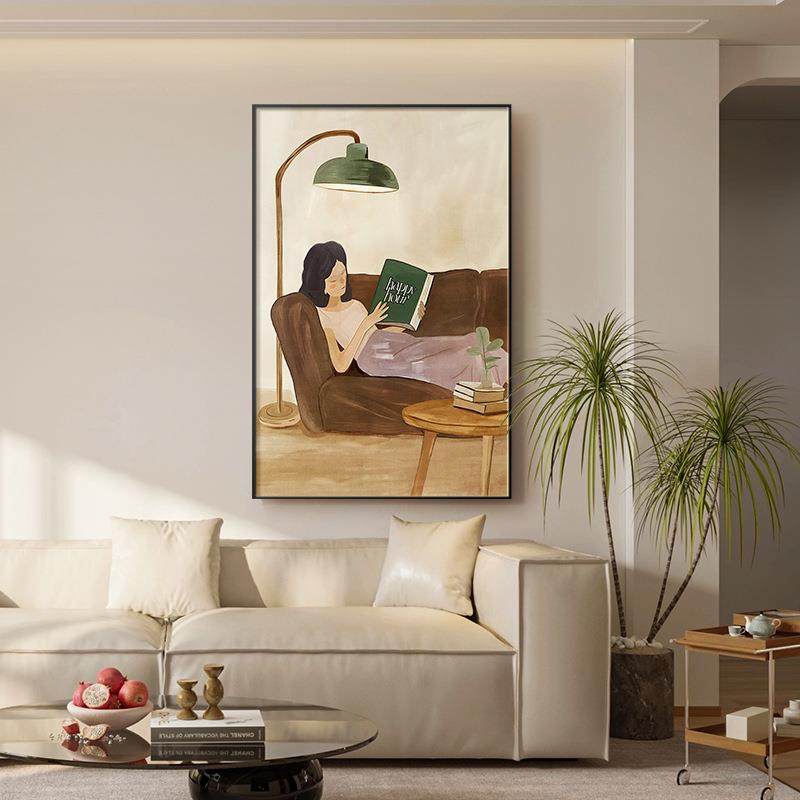 小众艺玄关挂画KMQ抽术象人物客厅装画落廊地画简约现代饰走过道