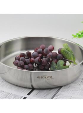 A6L口比利时18-10不锈钢盘3圆0出MLI4托盘糕凉皮年水果蛋糕烤盘碟