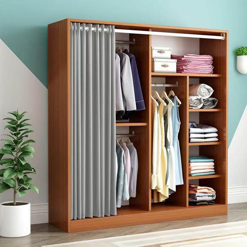 布帘门经型实木板式现代简约柜家衣WHF济用卧室衣柜出房租用简易,住宅家具,简易衣柜,淘宝优惠券,粉丝福利购,淘宝优惠卷
