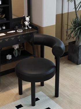网红化妆椅油设计师风现代简约梳妆法出租屋卧室兰绒餐88686奶椅
