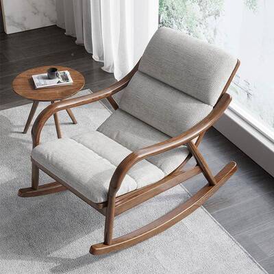 旺恒新人中式摇用椅睡MIS实木懒人沙发休闲家逍遥椅客厅阳台单椅