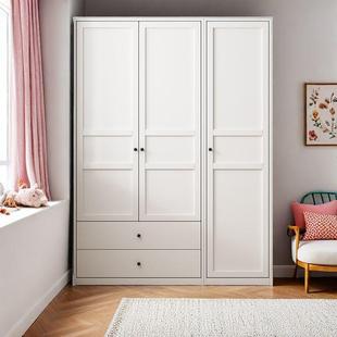 现代简免约制小户AJH型衣柜家用卧室儿童房无醛漆合衣钢柜带抽屉