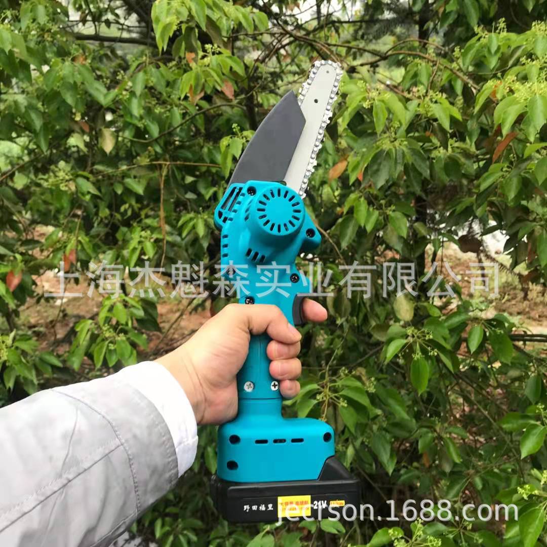 捍绿21V锂电迷你单手电链锯