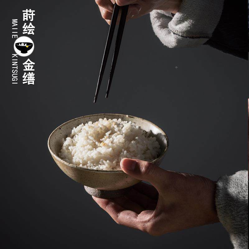 家用陶瓷碗饭碗碗手工日式粗陶碗面可微波餐旧具F759M5JT食器怀老