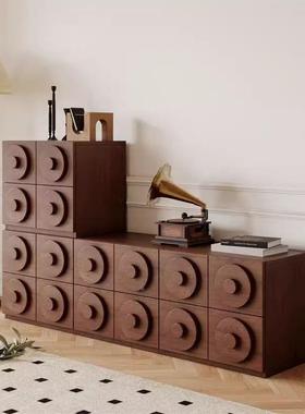 中古复古法式卡门柜木家用组合边柜实储床头收视纳柜AL101306小户