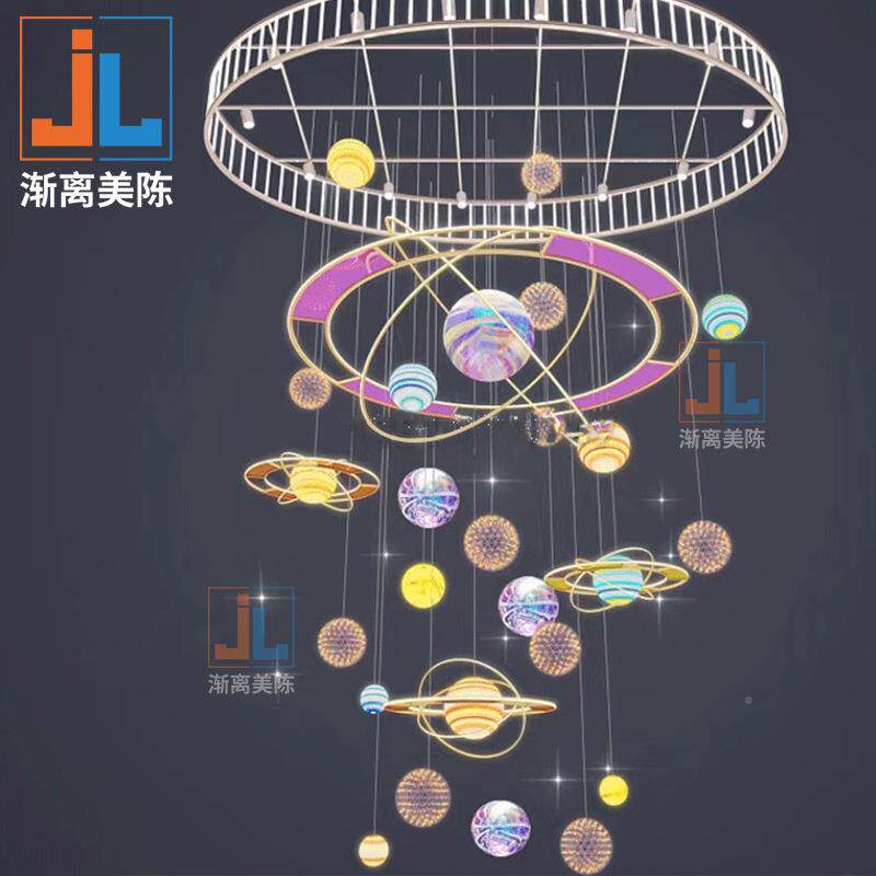 大型庭吊饰商场开业美酒陈装ZPZ饰店大厅吊空中挂饰顶创中意炫彩