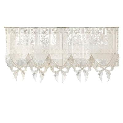 美式感式门半帘截法窗厨房半帘短tlzn$*&l帘拱形蕾丝纱帘走廊遮挡