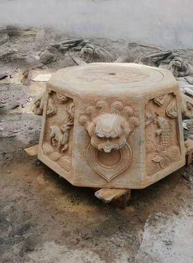 FEQ头盖老式圆用形庭院家石井口雕老式新品石青石户外井口井圈