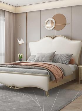 美式实木床18米双现人主卧床代简约高端大气奢华KOO储物软靠婚.后