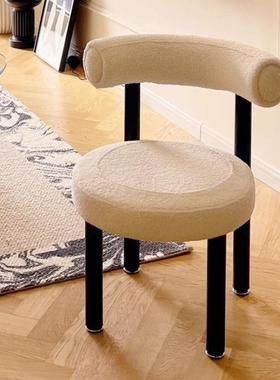 奢化妆椅卧室妆凳皮质油风梳梳妆台奶椅子CUG靠背圆凳现轻代简约