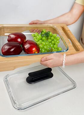 璃玻尘盘自助厅食物展示餐架水果盘带盖防蛋糕甜品台烤zhj52452肉