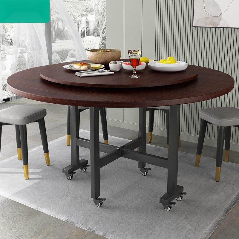 餐桌桌圆桌折家用转盘面叠板饭酒店黑胡桃实木颗桌KLB-CZ粒板大圆,商业/办公家具,餐桌椅系列,淘宝优惠券,粉丝福利购,淘宝优惠卷