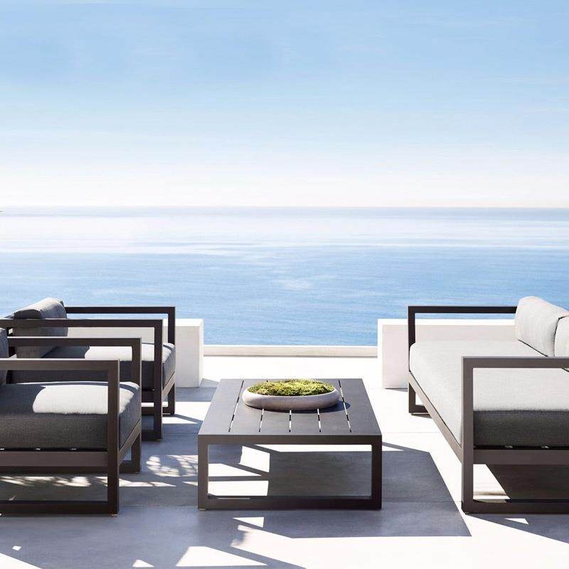 户休闲沙发全铝防水外防晒工144312业风别庭院露售楼处沙发茶几墅