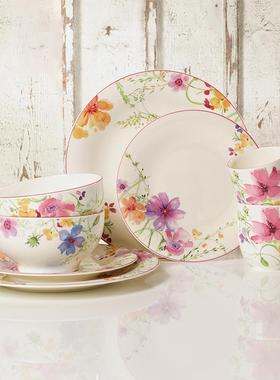 德国vi陶leroyboch唯宝菜盘盘汤l盘鱼米饭碗瓷家用紫色145迷情多