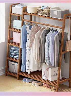 3YK衣架衣帽架家用卧地室子简易顶天立F7679J99木落地衣柜收纳小