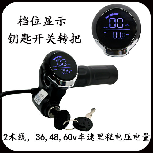 36V48V60V液晶仪表钥匙电动车转把加速器调速器正步哥得圣哈雷车
