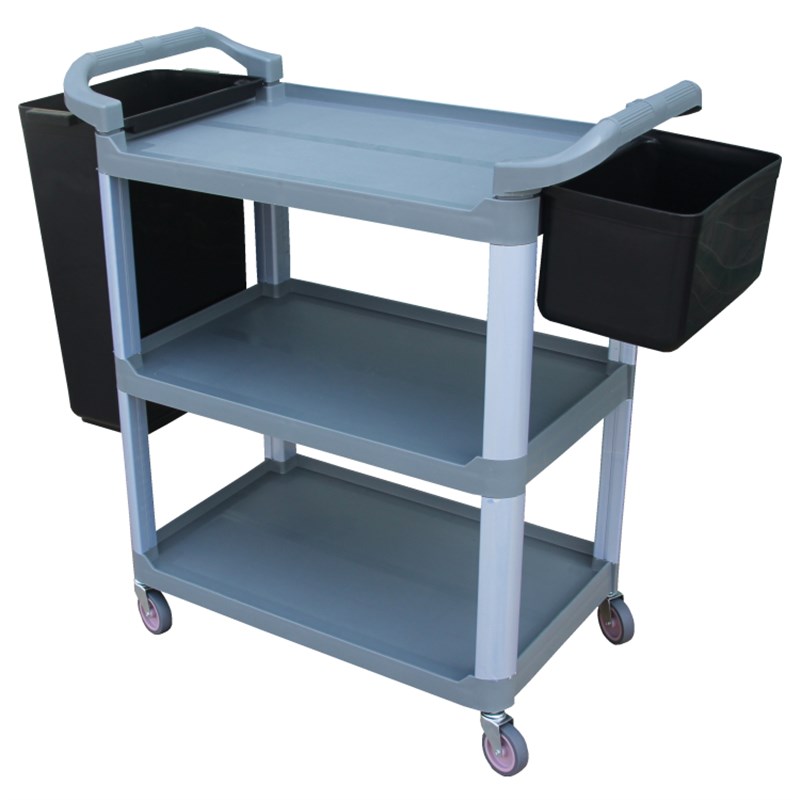 小号收碗车收餐车饭店下栏车餐厅静音餐盘收集车塑料三层送餐推车