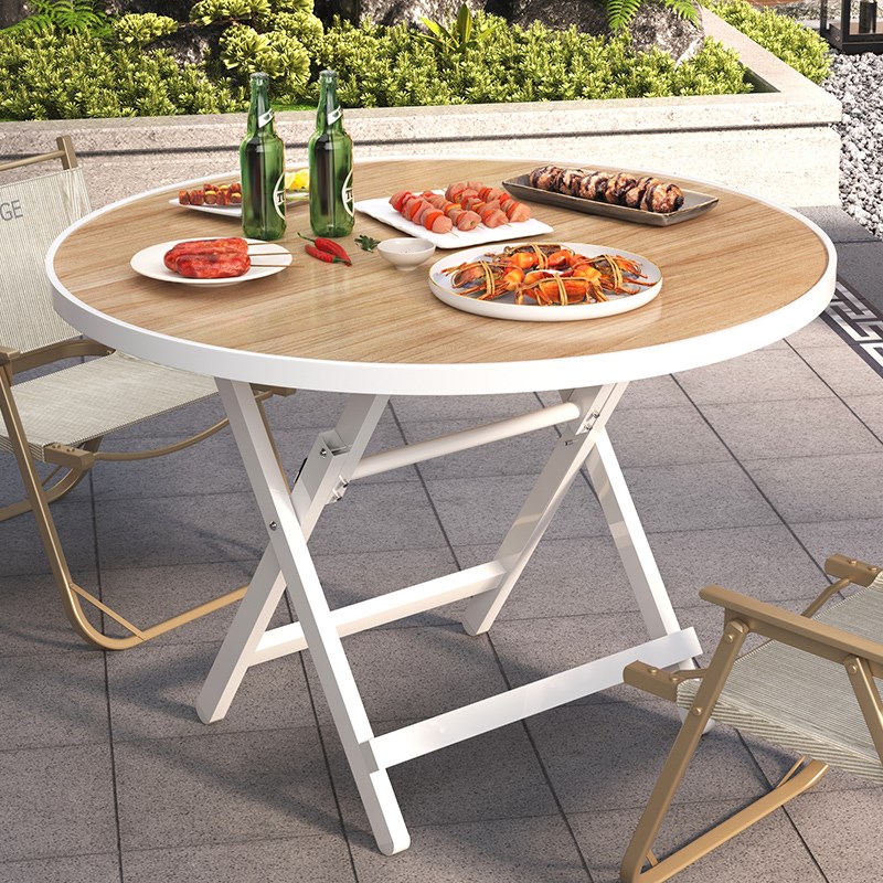 折叠书桌学生家用小桌子卧室小户型餐桌椅床边写字桌实木色阳台桌