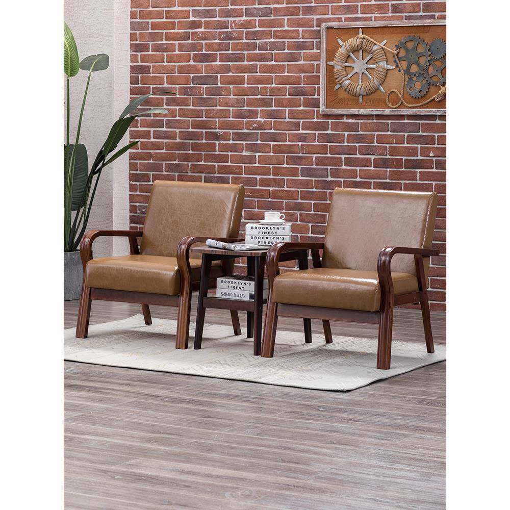 简约现代办公室休息区商务会客贵宾接待洽谈单人小沙发椅茶几组合