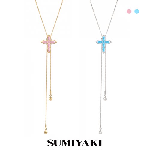 SUMIYAKI 绮梦系列十字架抽拉式锁骨链长款项链女Y字链小众配饰