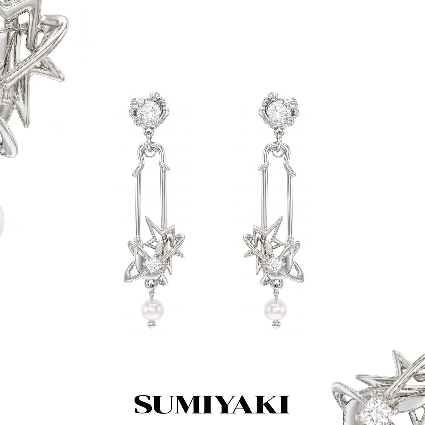 SUMIYAKI宿命系列原创设计回形针耳环小众轻奢好看耳饰高级感饰品图片