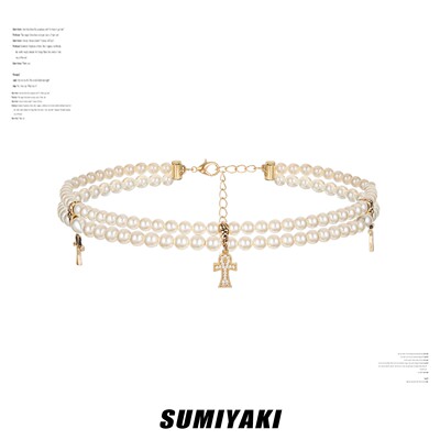 SUMIYAKI安可系列珍珠十字架项链
