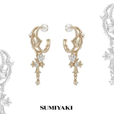 SUMIYAKI 爱锁芯系列 双层耳环高级感轻奢耳饰小众设计感耳饰女