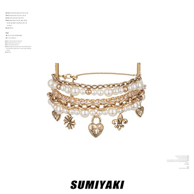 SUMIYAKI爱锁芯爱心吊坠手链叠戴