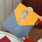 创意圣诞节3D立体贺卡信封英文祝福高级感diy折叠留言新年小卡片