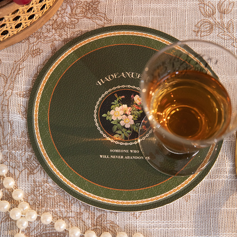 复古森林餐桌防水防油隔热垫加厚双面防滑皮革杯垫家用布艺防烫,居家布艺,餐垫,淘宝优惠券,粉丝福利购,淘宝优惠卷